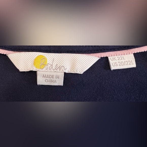 Boden Crew Neck Jersey Dress Short Sleeve Navy Blue Size 20/22 - Picture 8 of 9